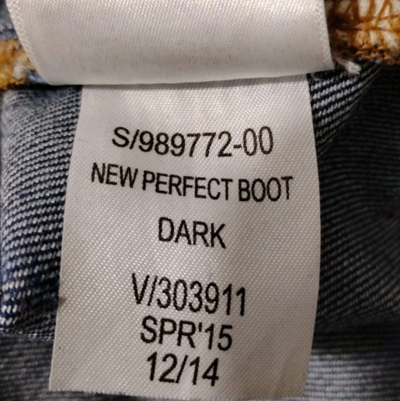 GAP 1969 Perfect Boot Jeans Dark Distressed Stretch Women's Size 29 Long - Picture 4 of 5